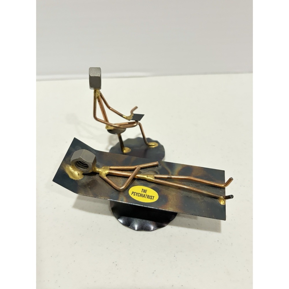 Psychiatrist Collectible Handmade Metal Art Figurine Nuts Bolts Rock Creek Metal - Picture 5 of 9